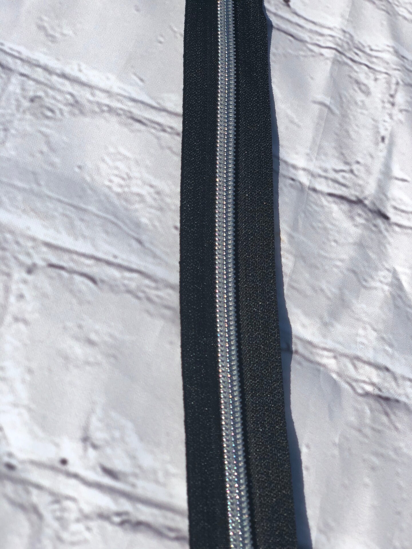 Black With Silver Teeth  Zipper Tape