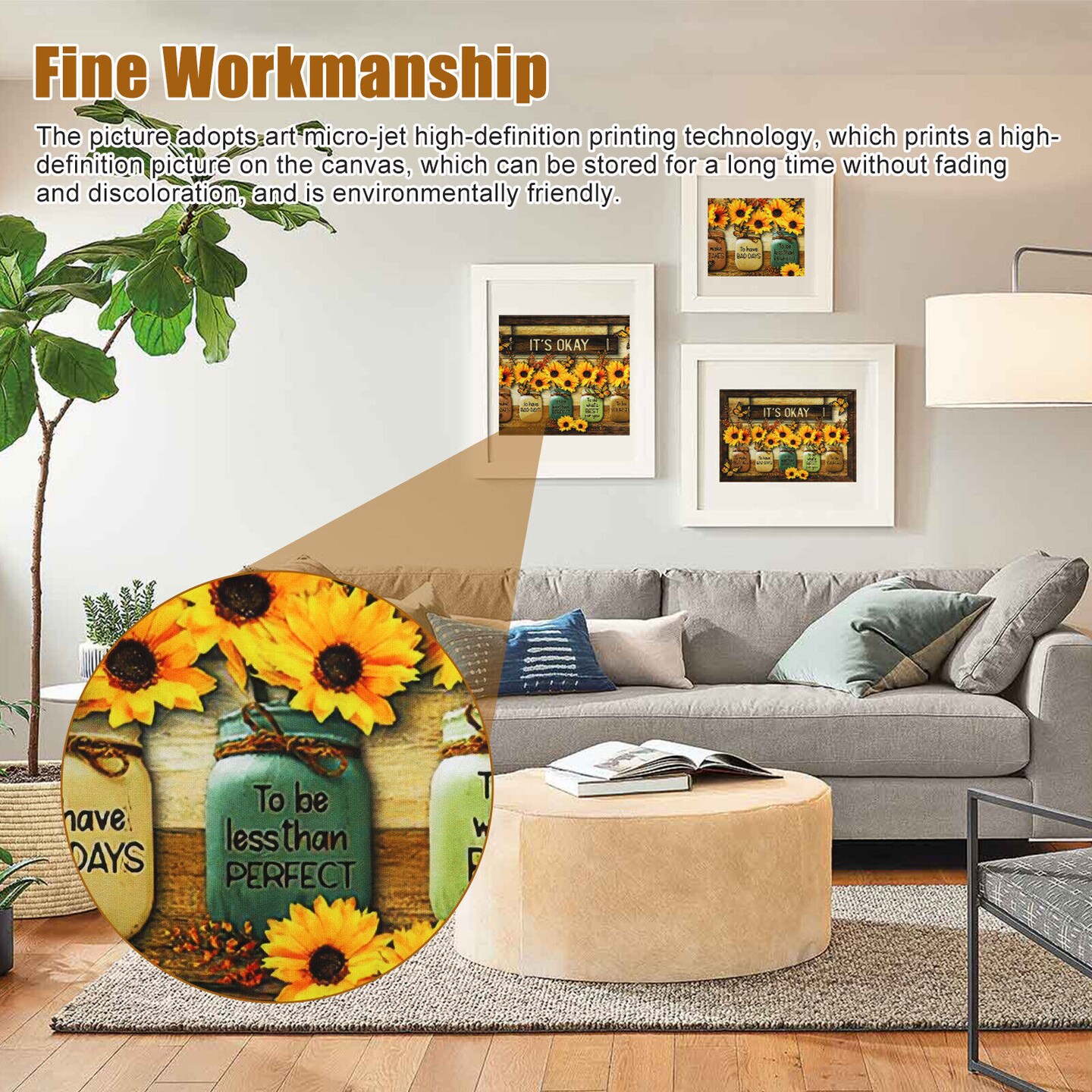 30x45 cm Decorative Sunflower Wall Art Print Picture