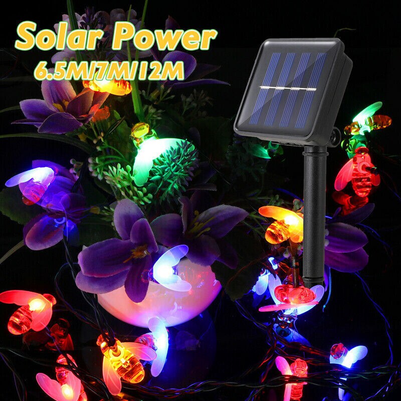 Waterproof Solar Outdoor Lights Bee string lights