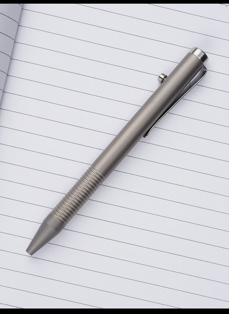 Kitcheniva Black Ink Titanium Ballpoint Pen With Bolt Action