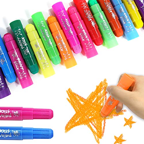 24 Classic Colors, Washable Paint, Non-toxic, Tempera Paint Sticks for Kids and Students