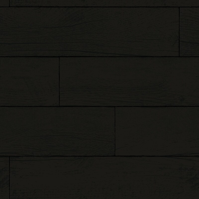 Tempaper Wood Planks Textured Peel and Stick Wallpaper Shiplap Black