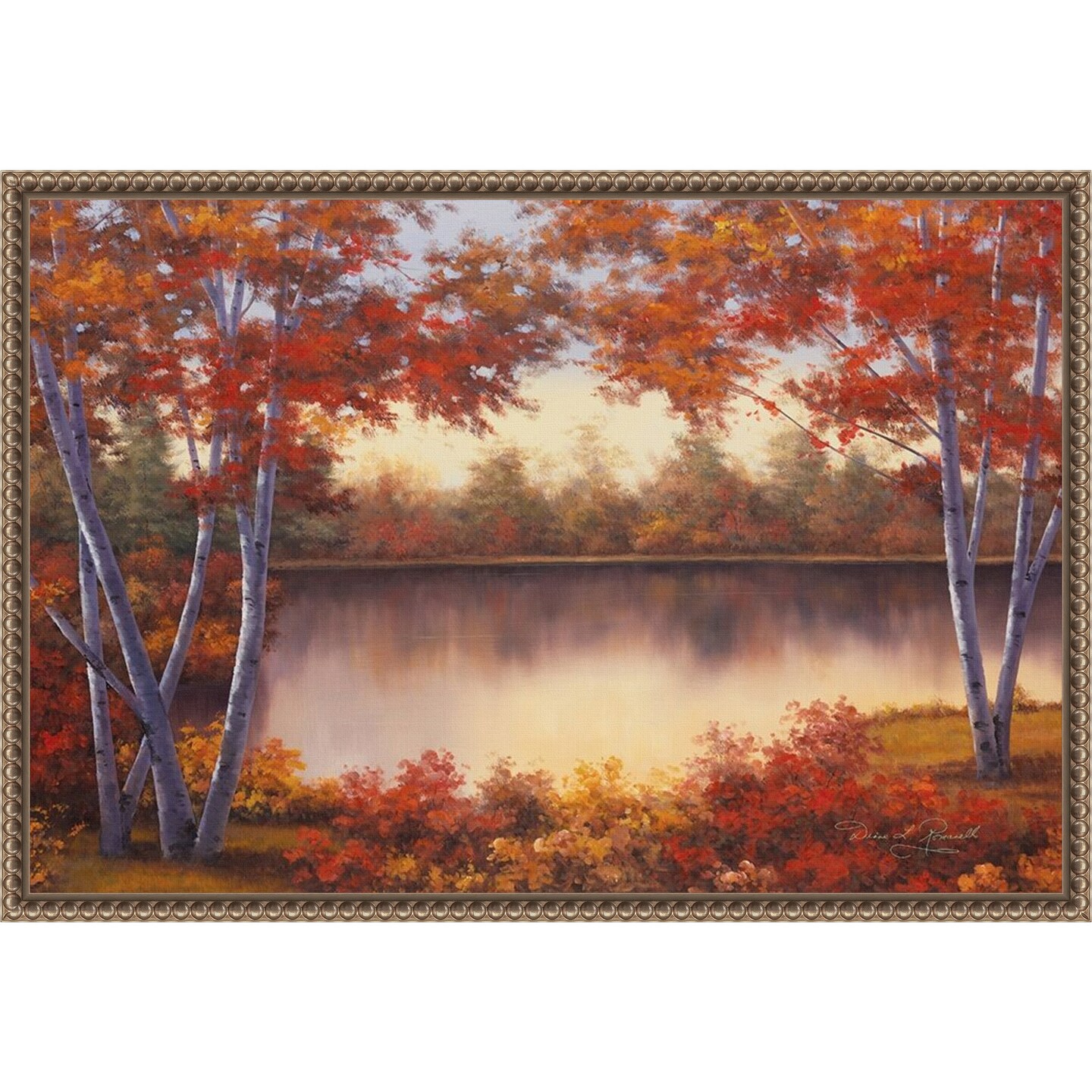 Red and Gold by Diane Romanello Framed Canvas Wall Art