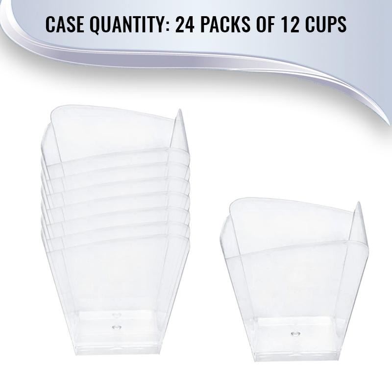 Clear Small Square Disposable Plastic Cups - 3.5 Ounce (288 Cups)