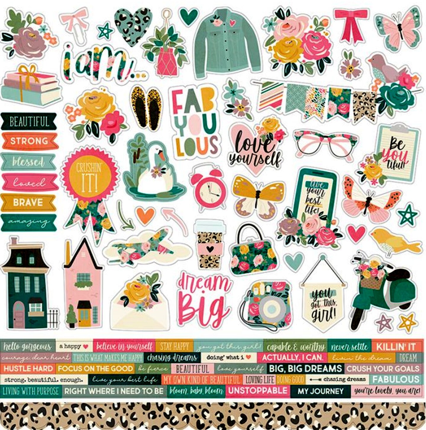 Simple Stories I Am 12 x 12 Combo Cardstock Stickers
