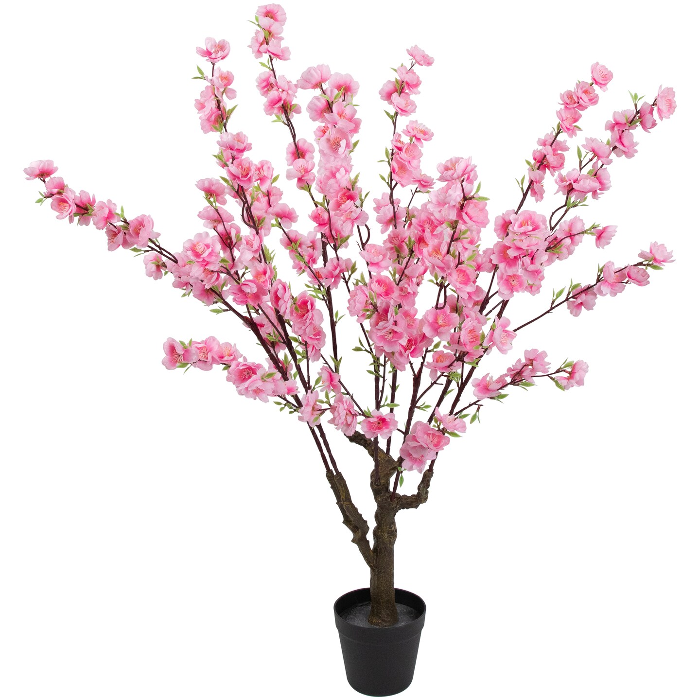 Northlight Peach Blossom Artificial Floral Potted Tree - 4.35&#x22; - Pink