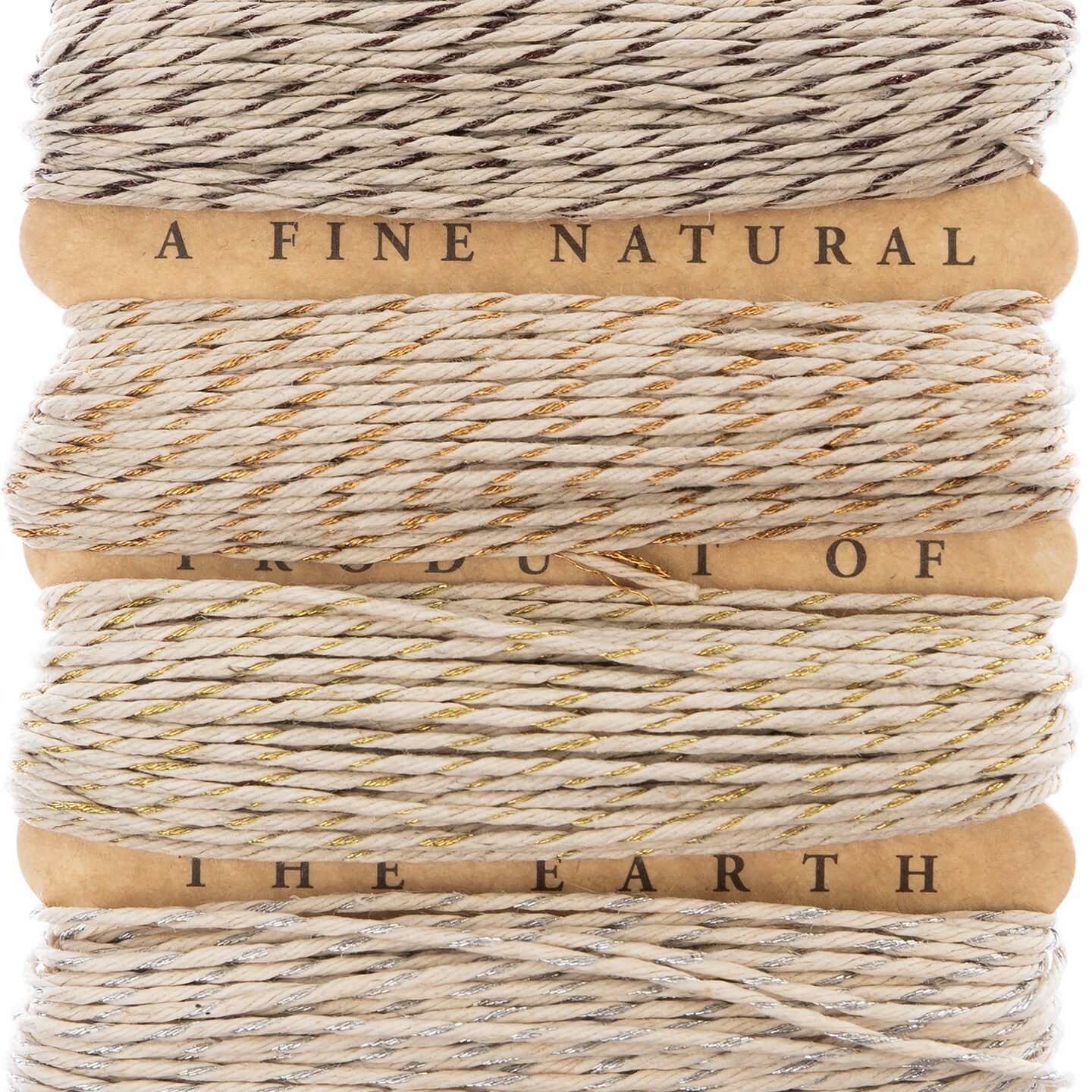 John Bead Metallic Twist Vintage Beige Natural Hemp Cord, 20 lb.