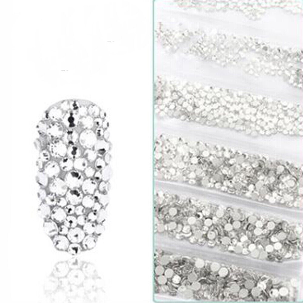 30pcs Nail Art Rhinestones Flat Shaped Mini Strip Glass Crystal Nails  Decoration | eBay