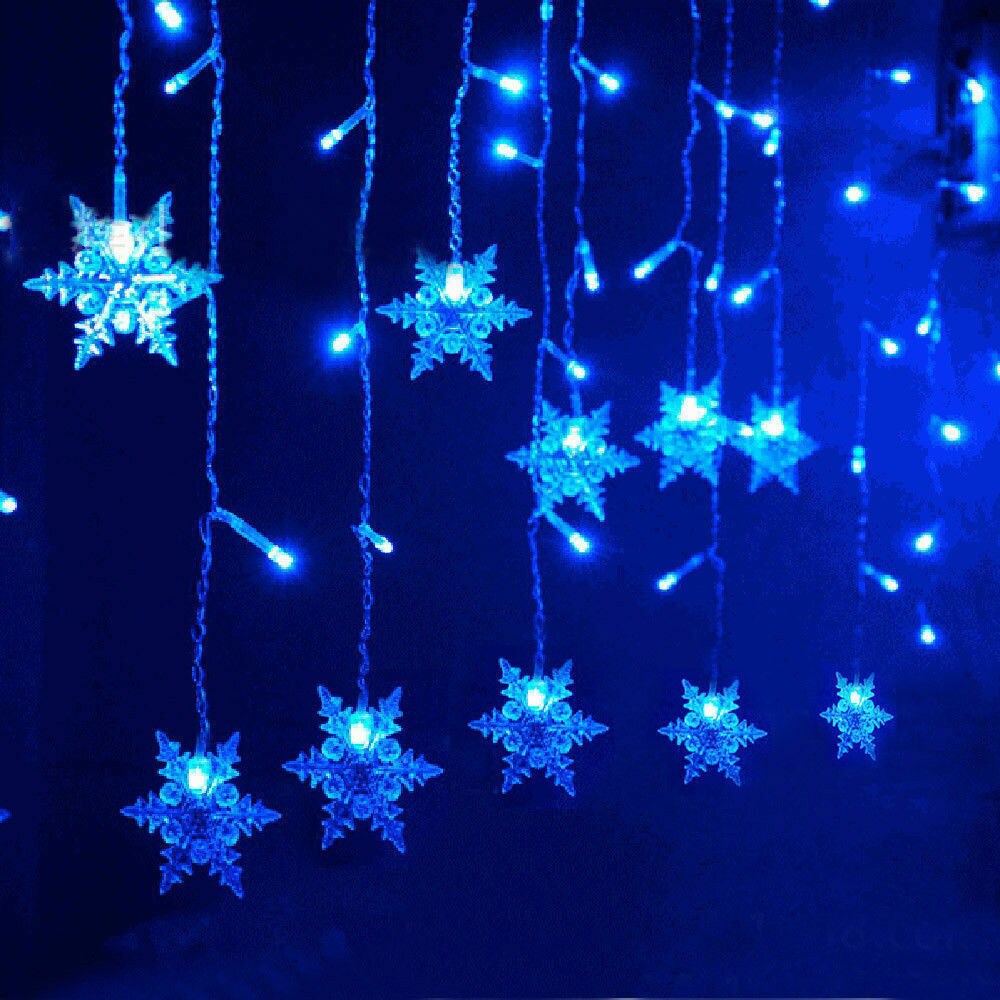 Kitcheniva Christmas LED Curtain Window Snowflake String Fairy Lights