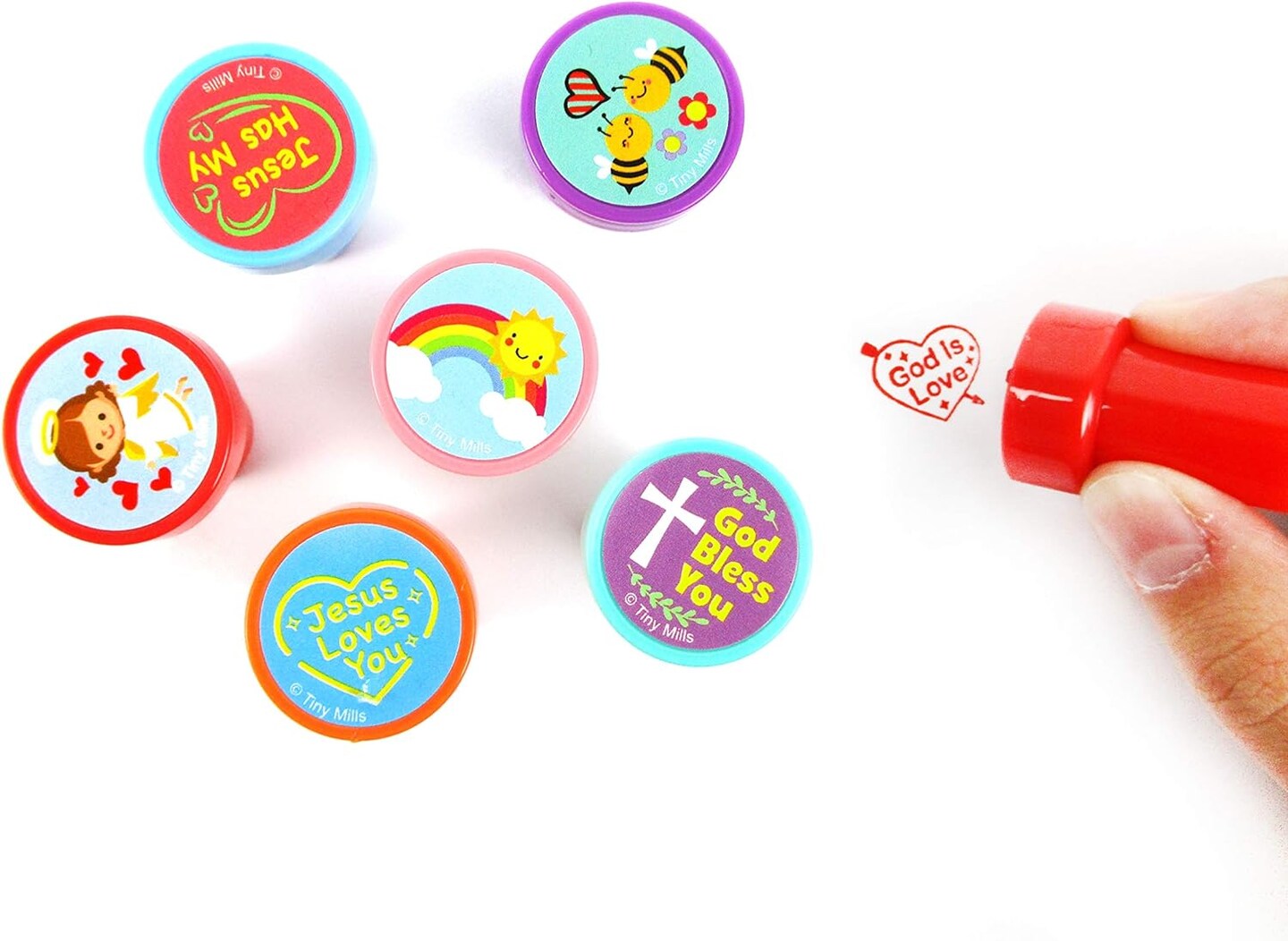 TINYMILLS Religious Christian Love Valentine's Day Stampers for Kids Religious Prizes Carnival VBS Sunday School Church Festival