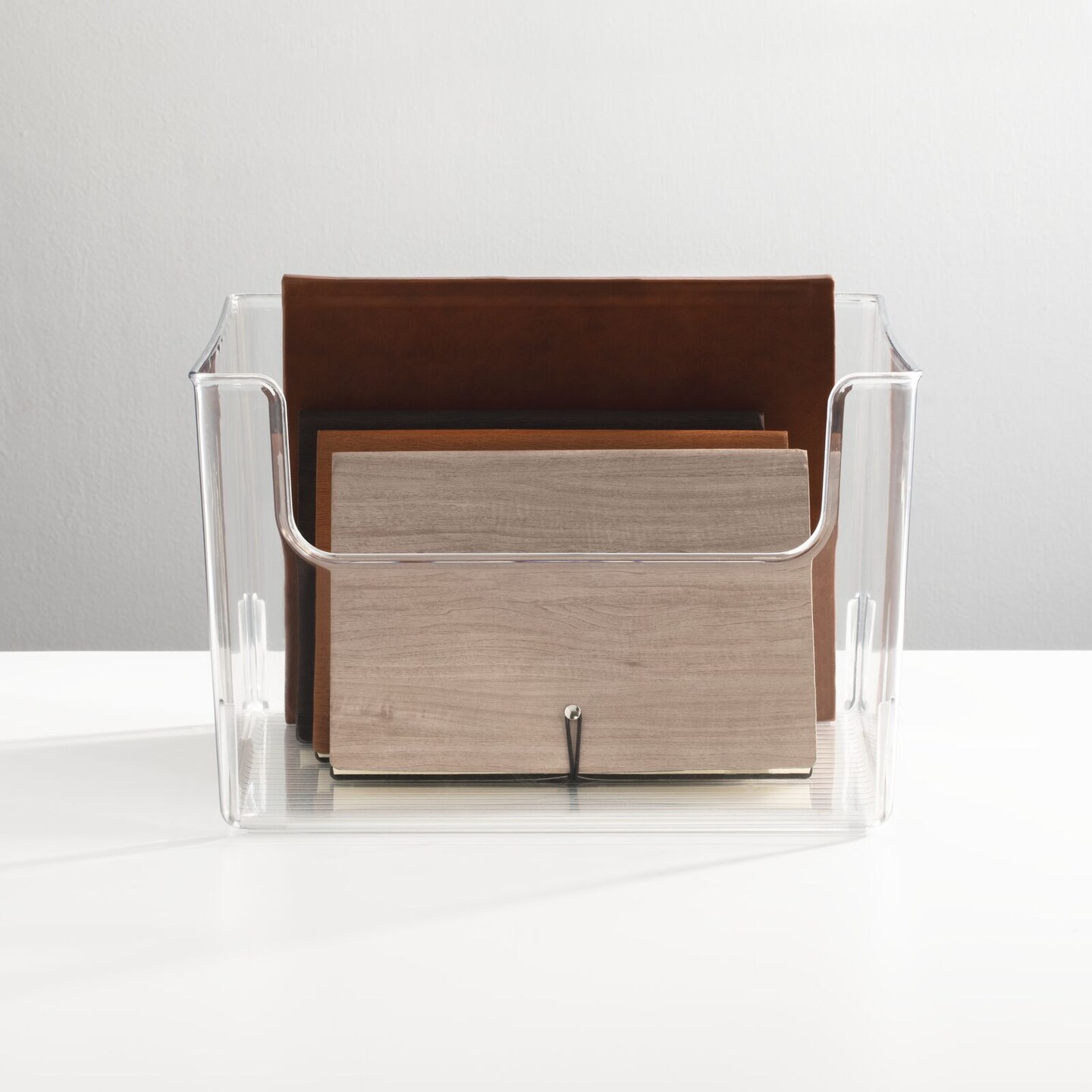 mDesign Office Plastic Storage Organizer Bin with Open Dip Front