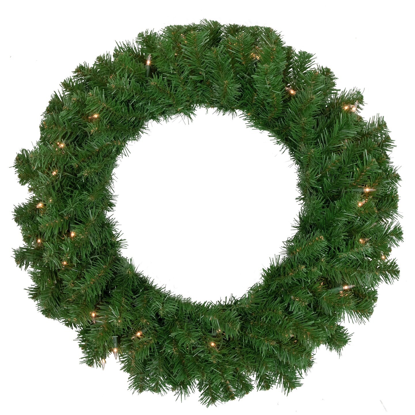 Northlight Pre-Lit Deluxe Dorchester Pine Artificial Christmas Wreath - 24" - Clear Lights
