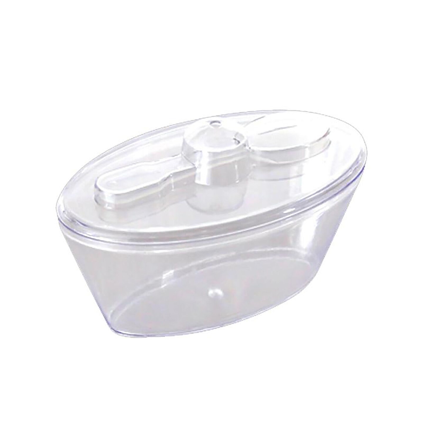 Clear Oval Plastic Mini Cup with Lid and Spoon - 4 Ounce (288 Cups)