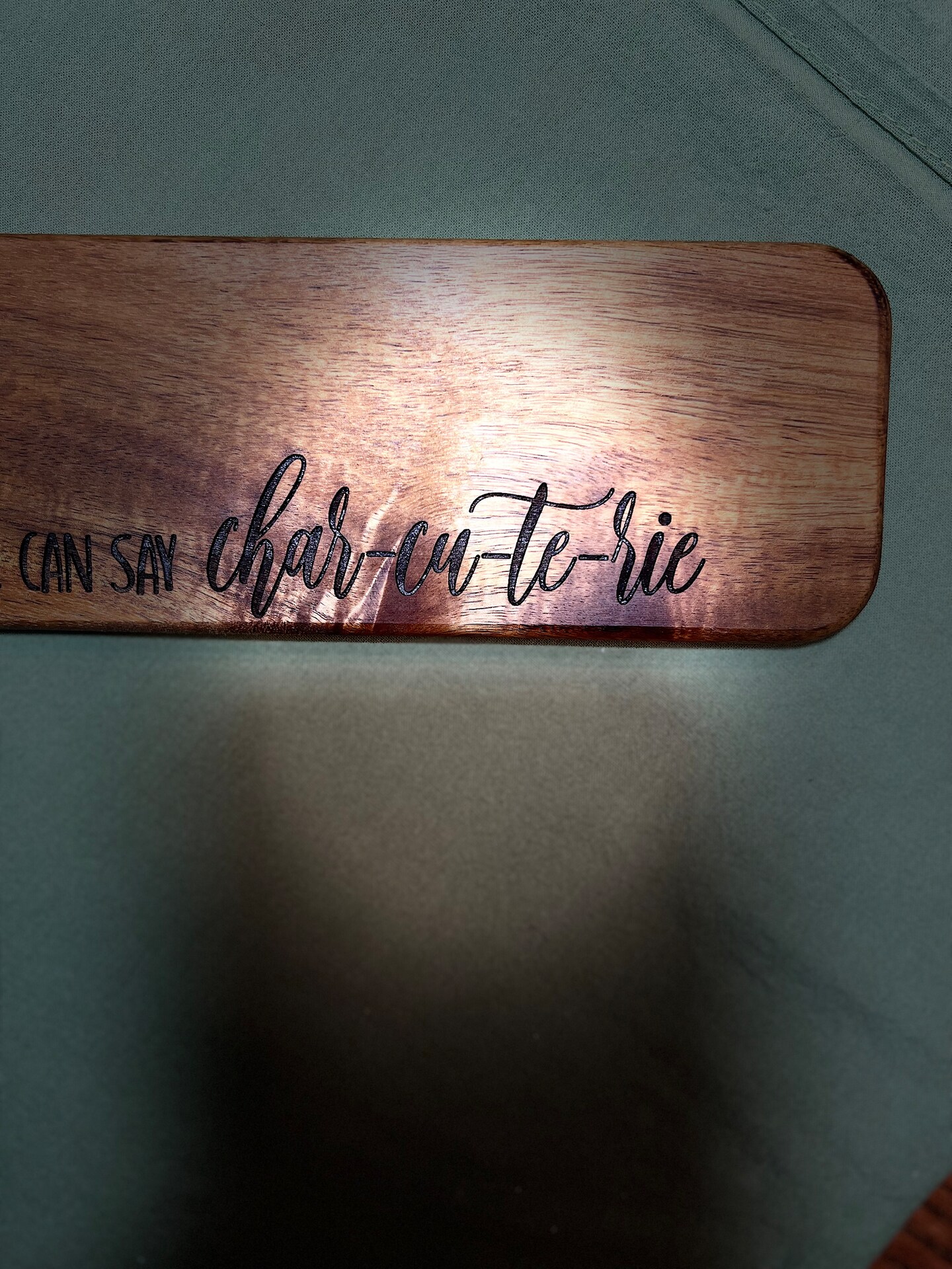 “Shark Coochie”. Engraving on acacia charcuterie board. product 3