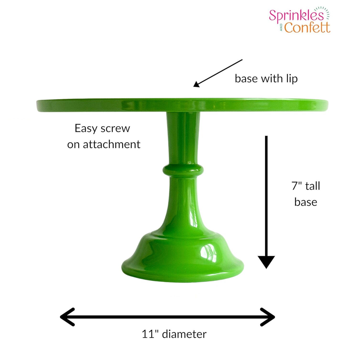 Bright Kelly Green Melamine Cake Stand – 11.5" Cupcake & Dessert Display for Parties, Events & Celebrations