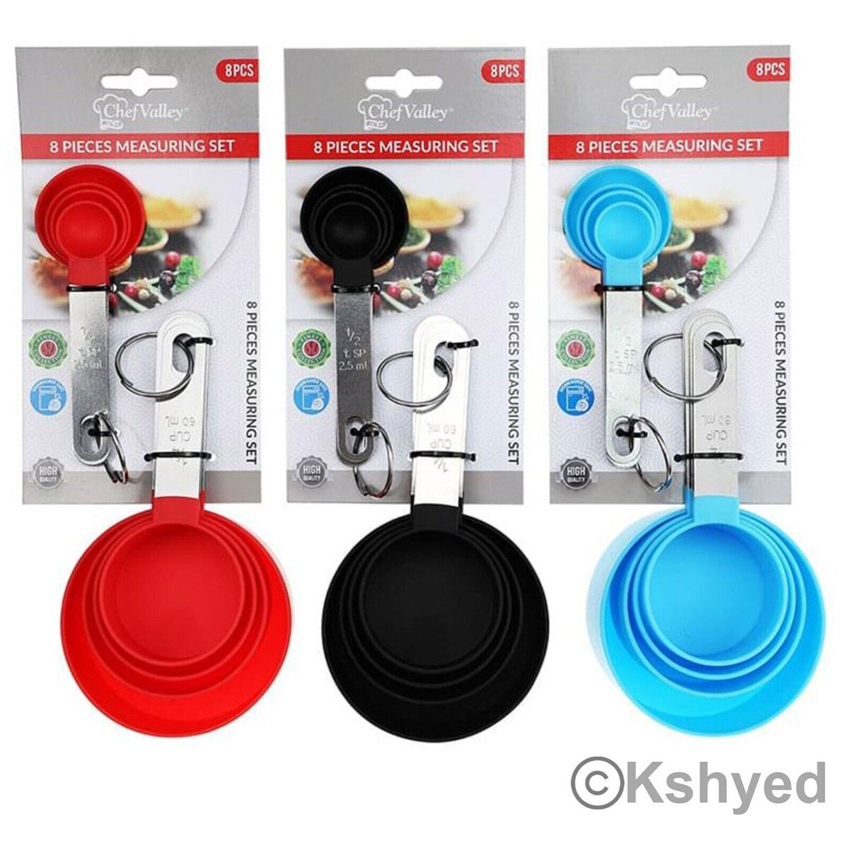 Plastic Measuring Cups and Spoons 8 pcs