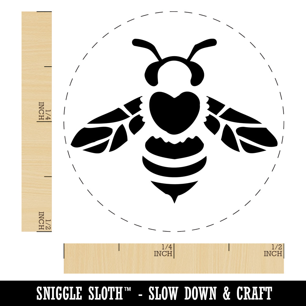 Cute Honey Bumblebee with Heart on Back Self-Inking Rubber Stamp Ink Stamper for Stamping Crafting Planners