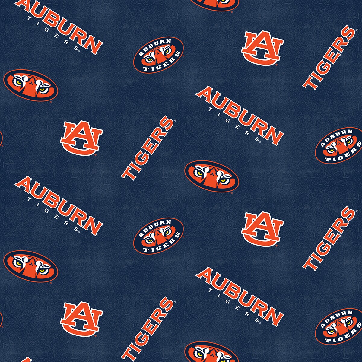 Sykel Enterprises-Auburn University Flannel Fabric-Auburn Tigers Distressed Logo Cotton Flannel Fabric