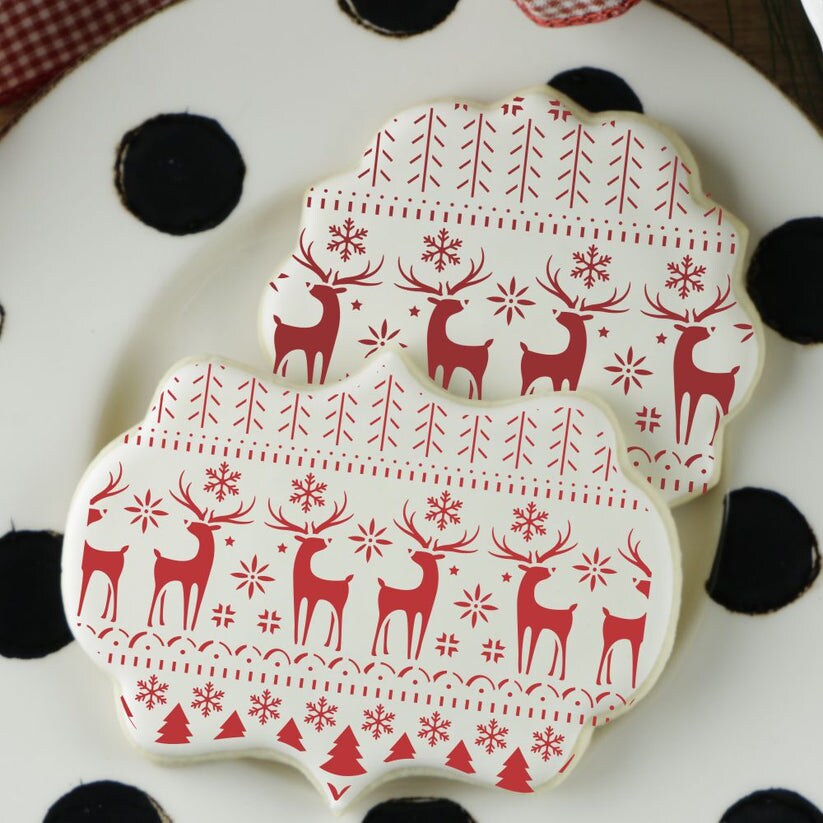 Nordic Christmas Sweater Background Cookie Stencil