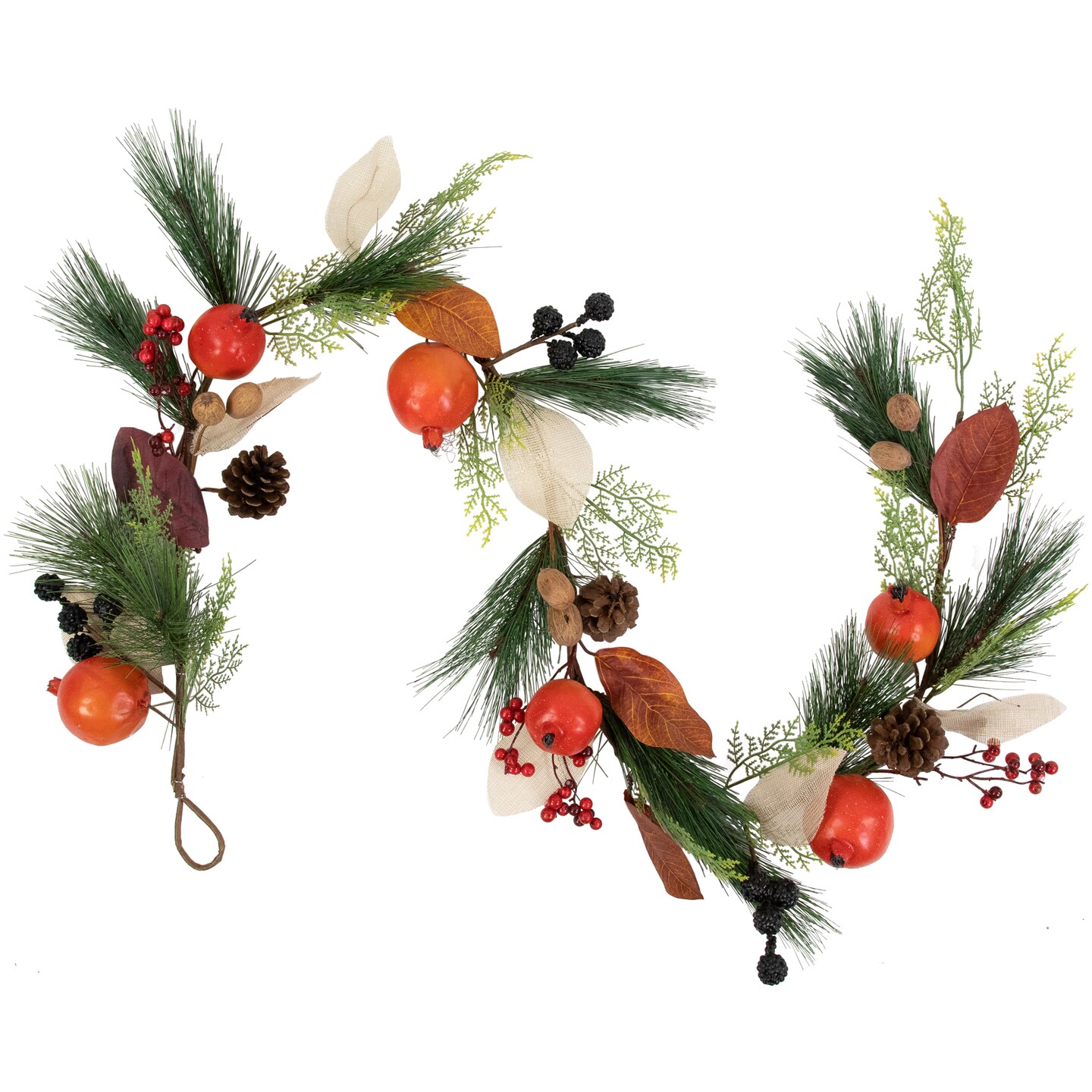 Northlight 6&#x27; x 10&#x22; Autumn Harvest Mixed Berry and Pomegranate Garland - Unlit