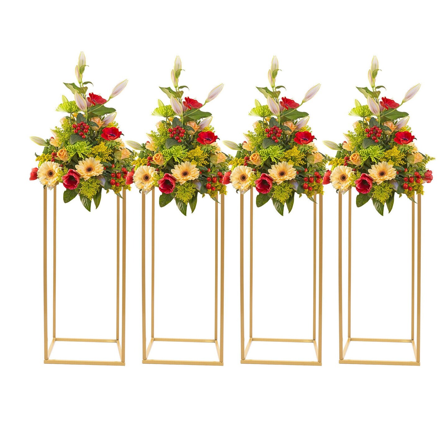 Set of 4 Metal Flower Stand Wedding Centerpiece Holders