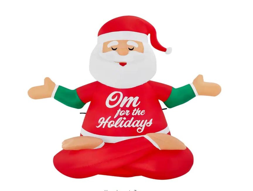 5&#x27; Gemmy Airblown Yoga Meditating Santa Claus Christmas Yard Decoration 880016
