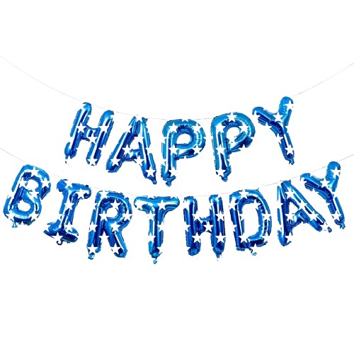 Happy Birthday Balloons Banner for Self-Inflating Party Decoration