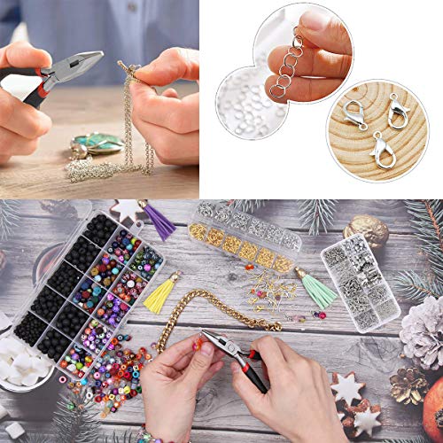 EuTengHao Jewelry Making Supplies Kit Jewelry Repair Tool Set with Jewelry Pliers Beading Wires Open Jump Ring Lobster Clasps Necklace Cord Ribbon Ends Jewelry Findings Making for Jewelry DIY Supplies