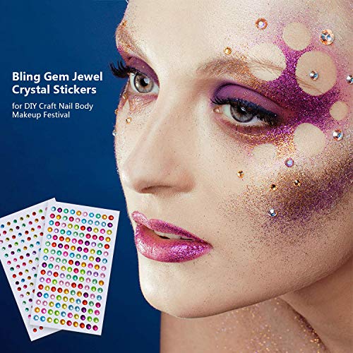 1141 Pieces Rhinestone Stickers Self-Adhesive, Gems for Crafts Bling Jewel Crystal Stickers for DIY Craft Nail Body Makeup Festival