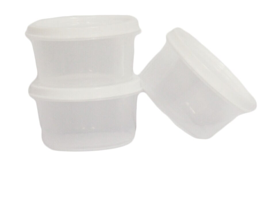 20 Pack of Small Round plastic Mini Storage Containers