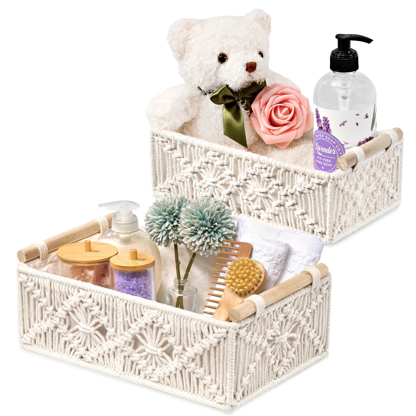 Sorbus Macrame Boho Storage Baskets - 2 Pack