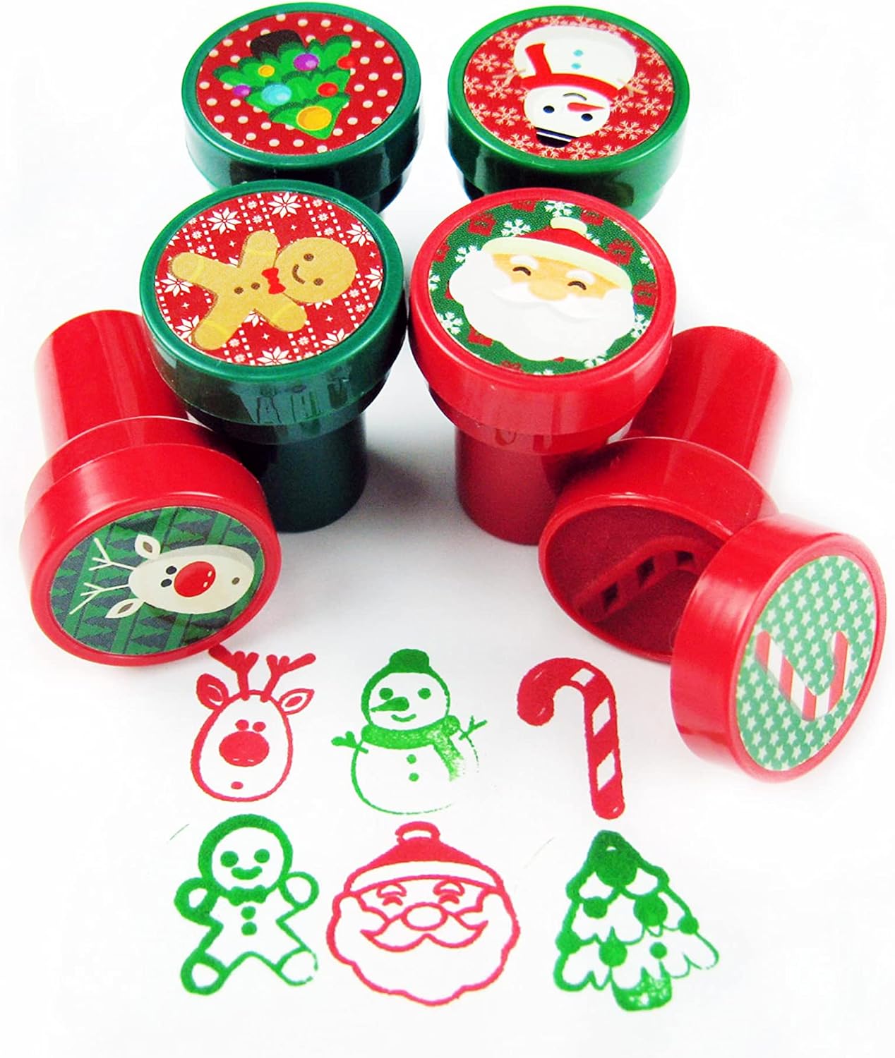 Tiny Mills 24 Pcs Christmas Holidays Stampers for Kids Party Favors, Christmas Stocking Stuffers