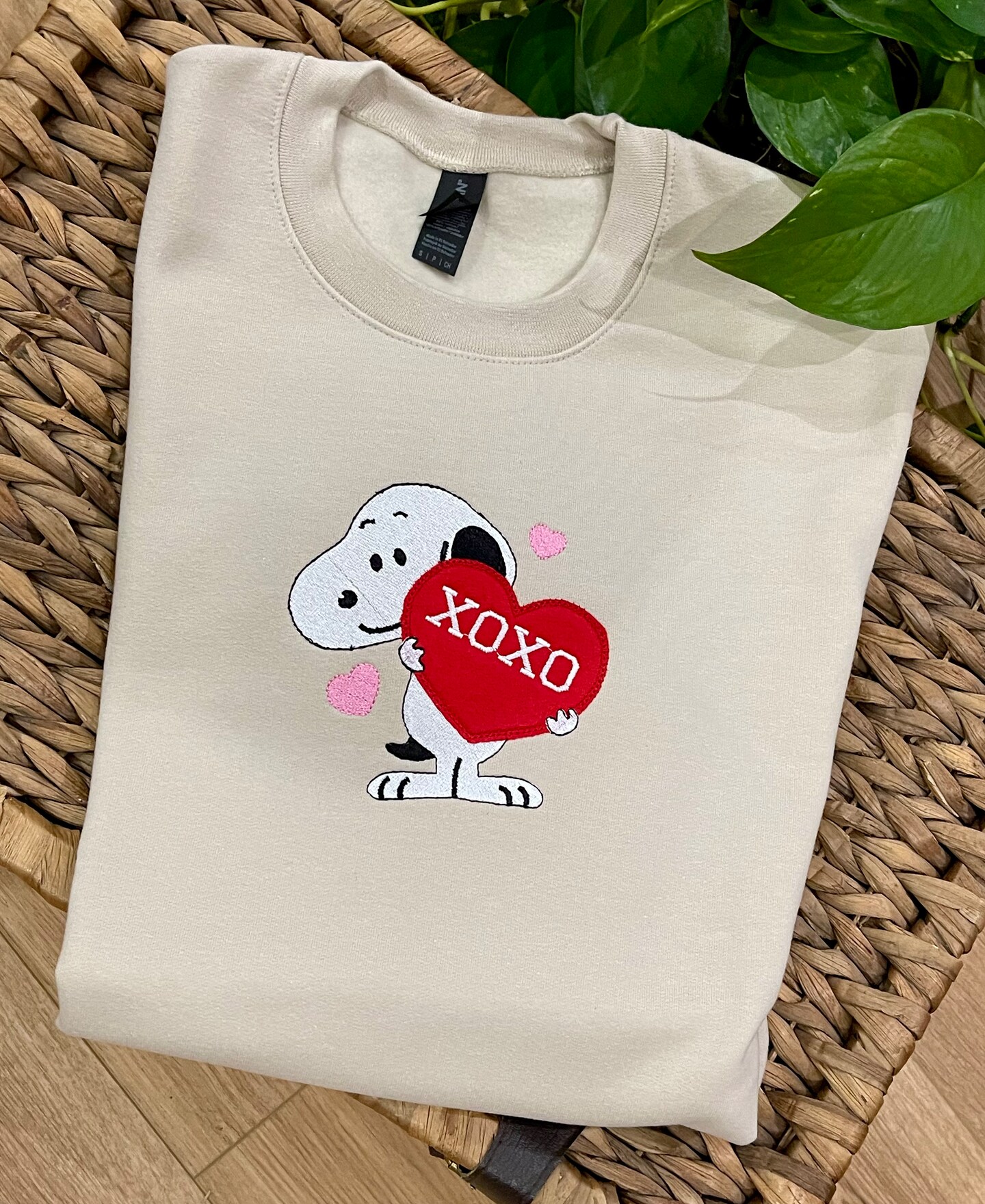Snoopy Valentine Embroidered heart crewneck snoopy sweatshirt valentine shirt MakerPlace by Michaels
