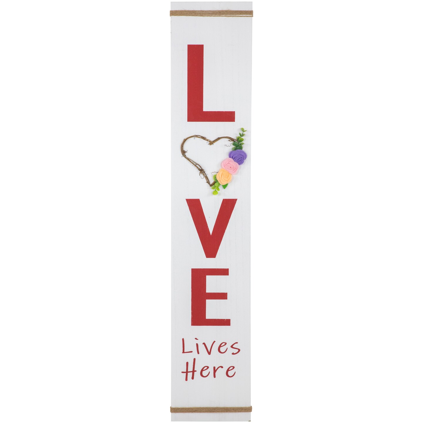 Northlight 39.25&#x22; &#x22;Love Lives Here&#x22; Wooden Valentine&#x27;s Day Porch Board Sign Decoration