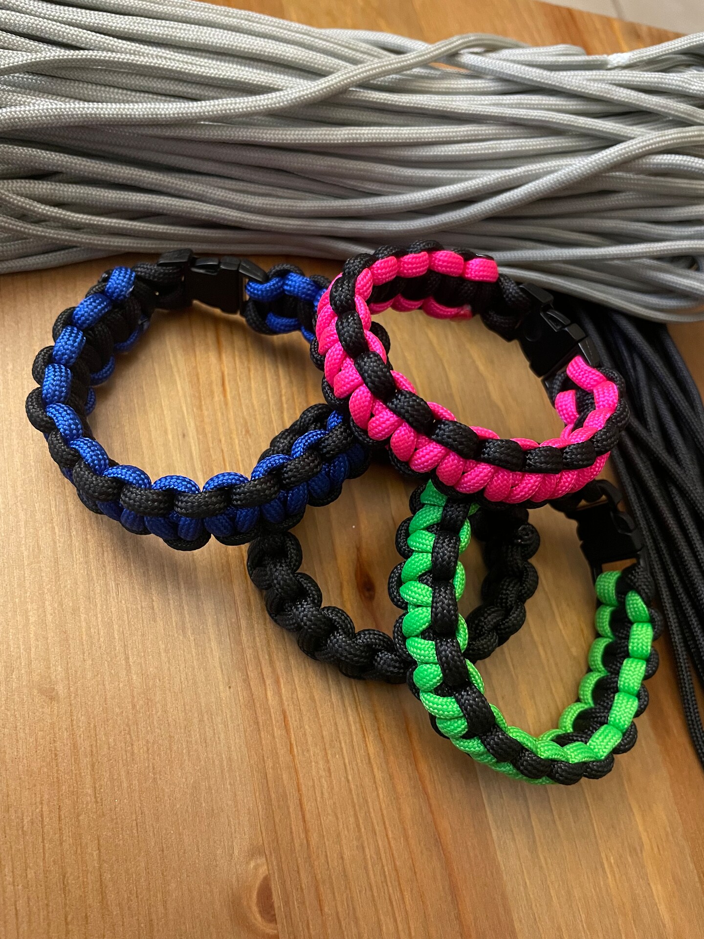 One Strand Paracord Bracelet, Simple Thin Rainbow Rope Jewelry
