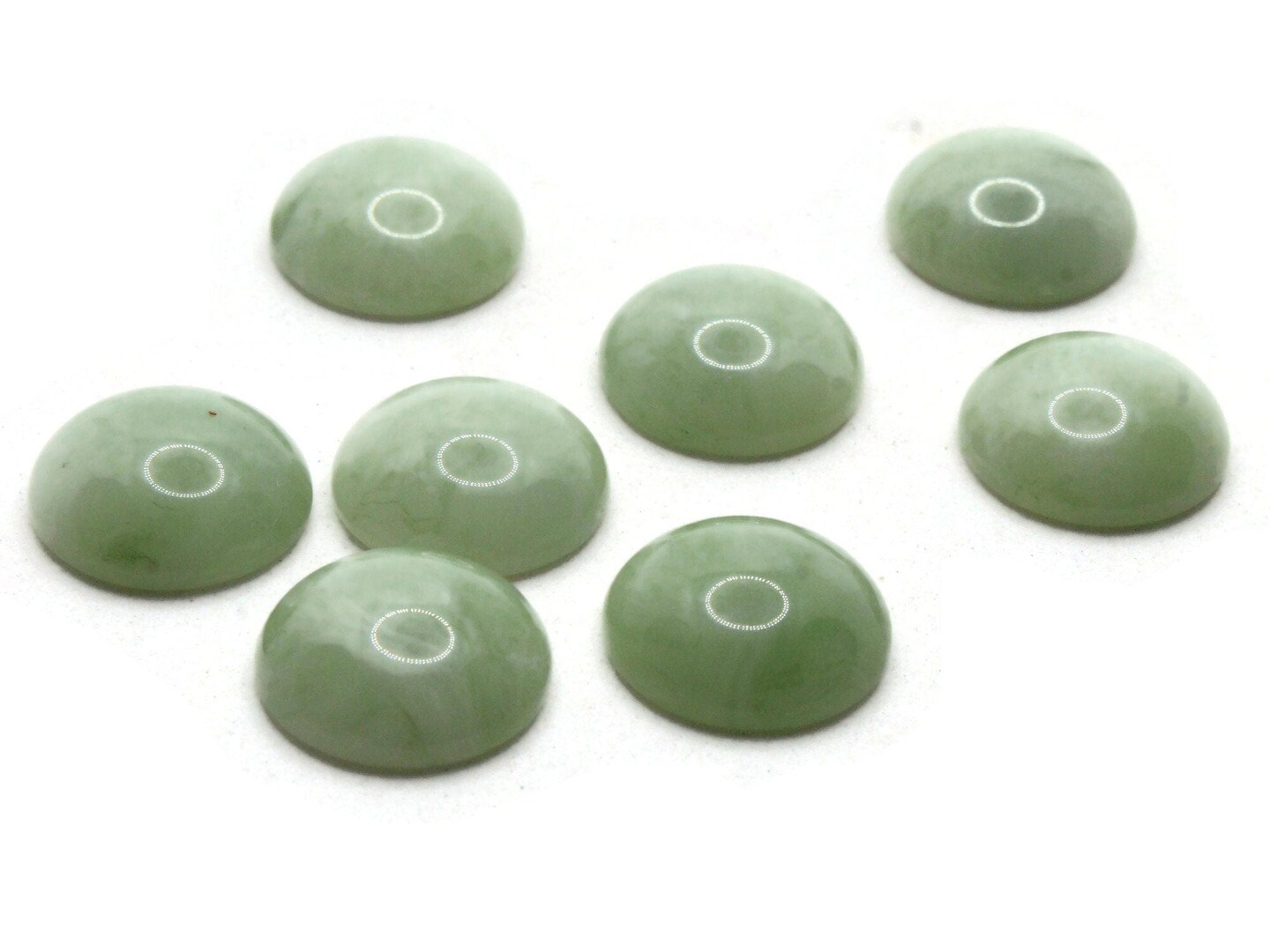 8 18mm Green Speckled Flatback Round Vintage Lucite Cabochons