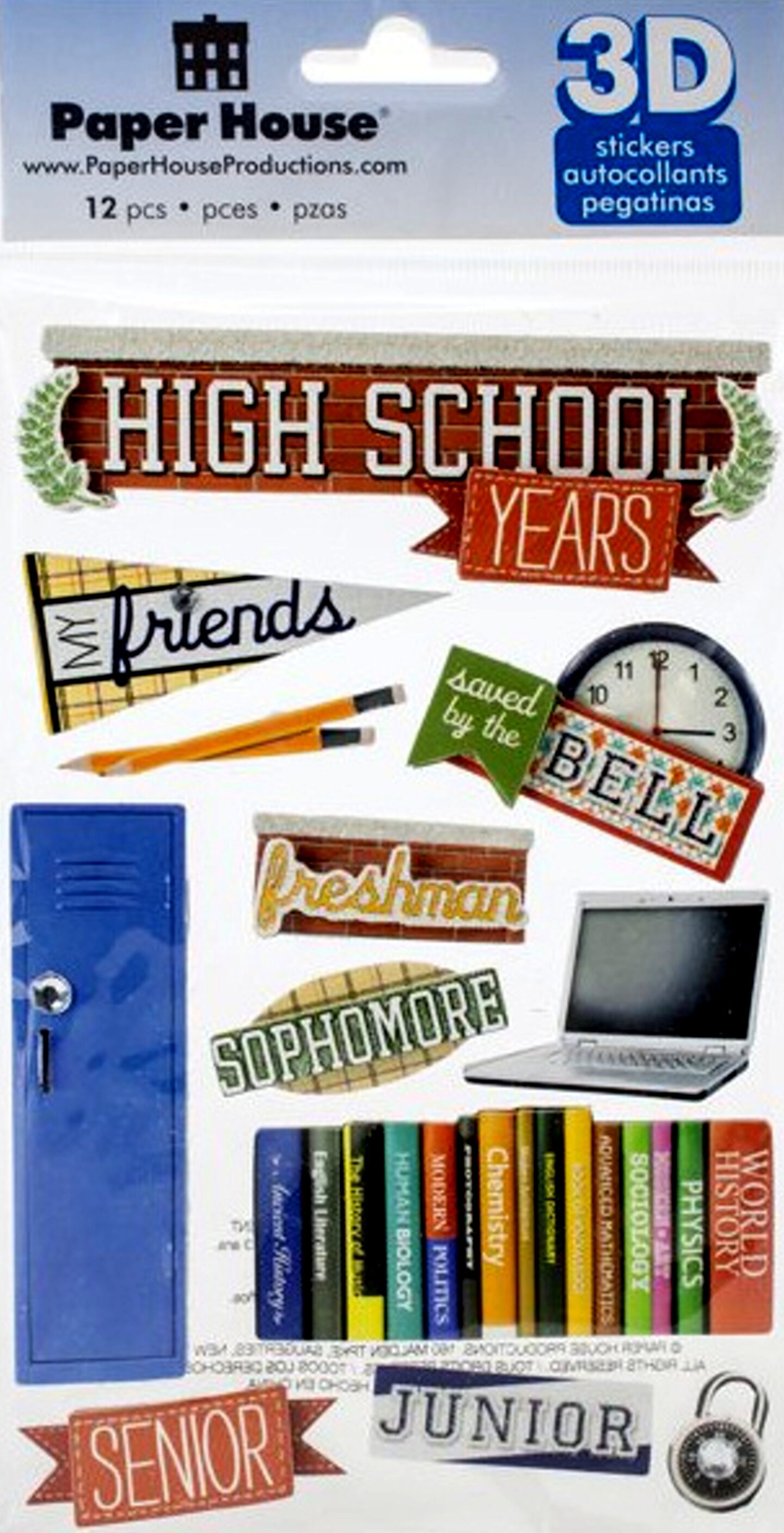 Paper House High School Years Dimensional Stickers