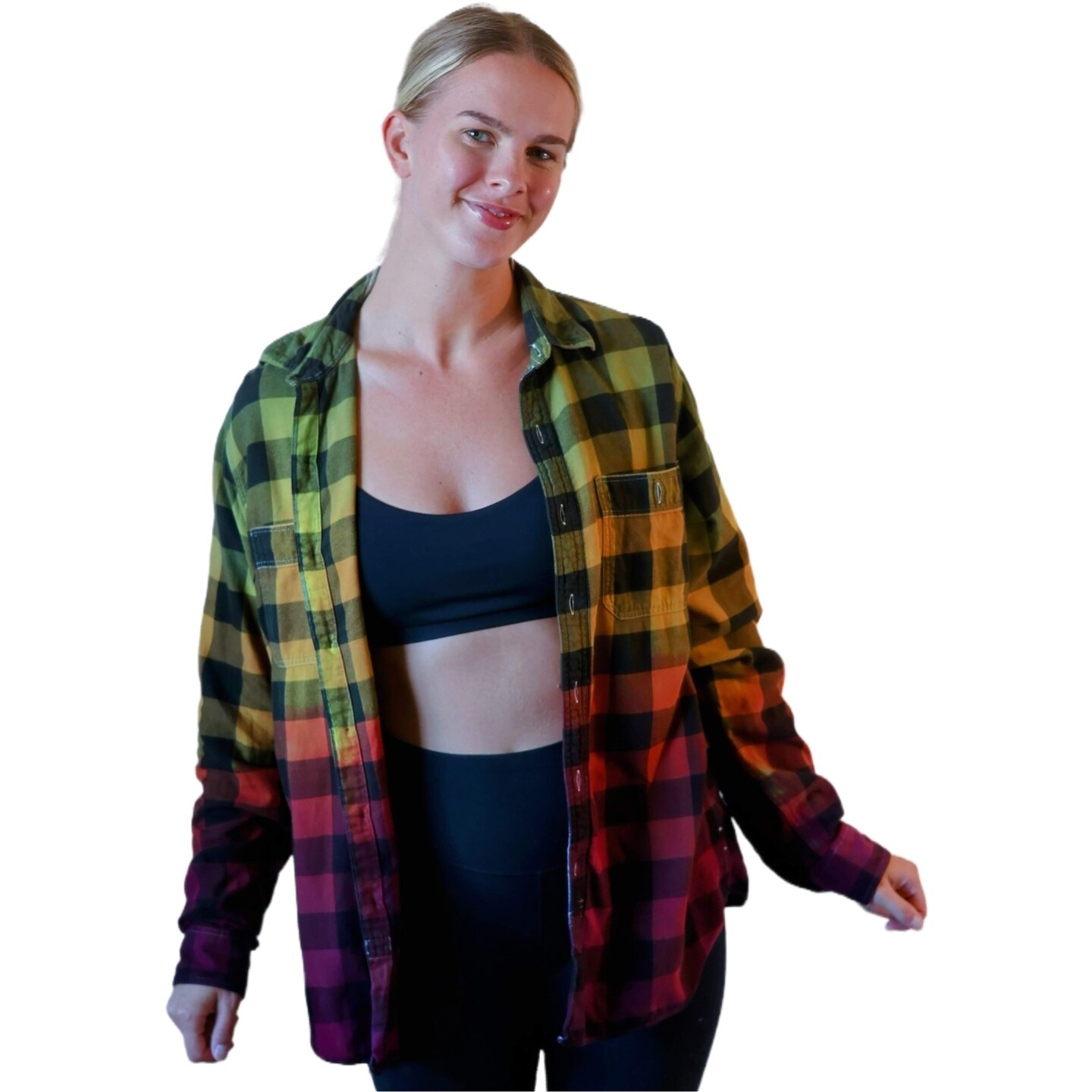 Oversized Grunge Flannel - Earth Tone Tie Dye Rasta Buffalo