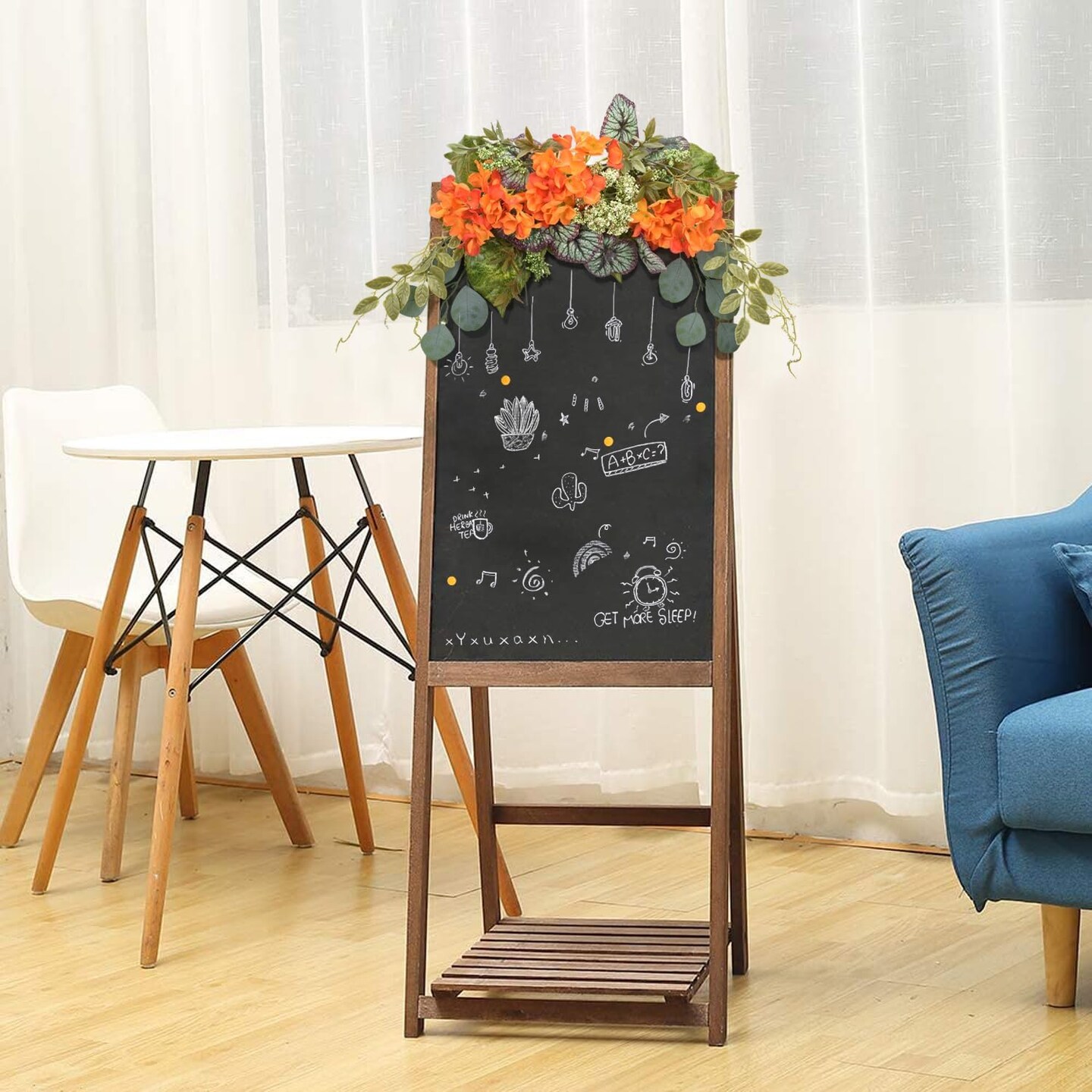 28&#x22; Eucalyptus Swag with Hydrangea &#x26; Begonia Leaves (Orange)