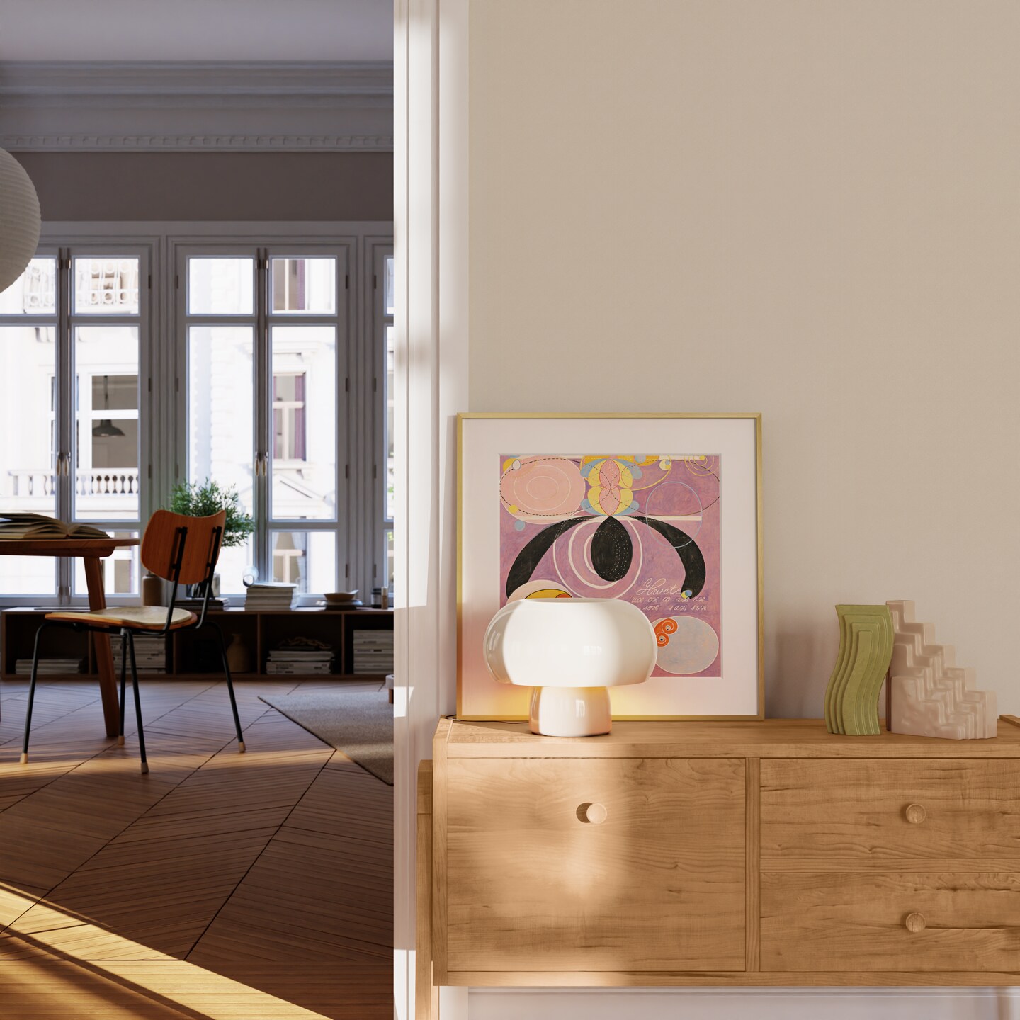 Haus and Hues Aluminum Glass and Matted Picture Frame