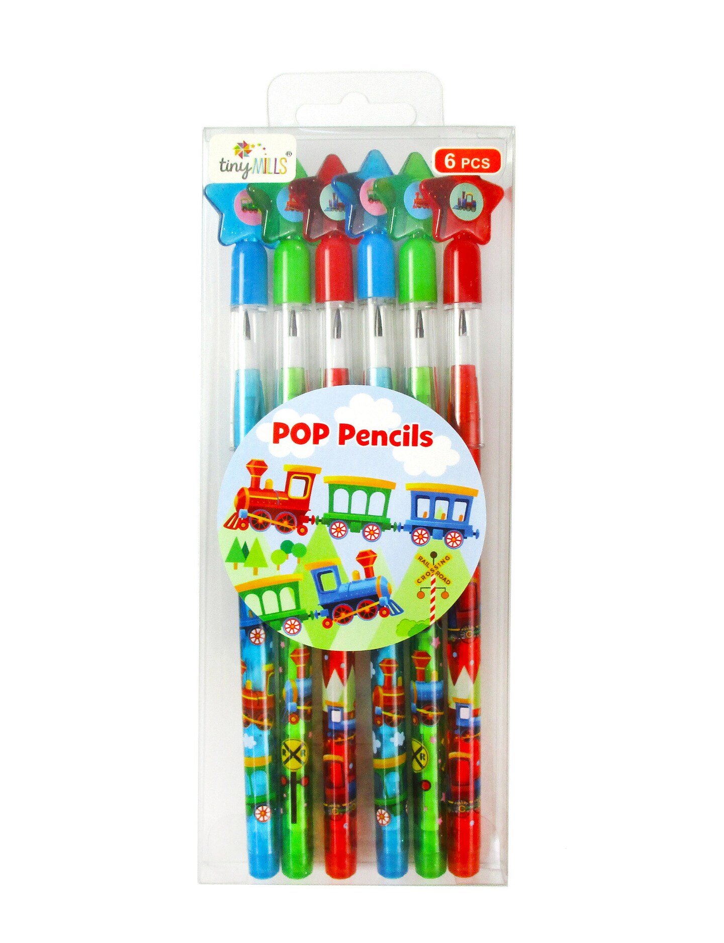 Train Multi-Point Pencils - 6 Pcs Pac