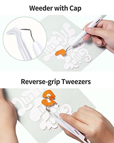 6 Pieces Basic Tools Set for Cricut, Precision Craft Vinyl Tool Kit, Scoring Stylus/Weeder/, Scraper/Spatula/Tweezers/Scissors for Vinyl,Paper & Iron-on Projects,Colored