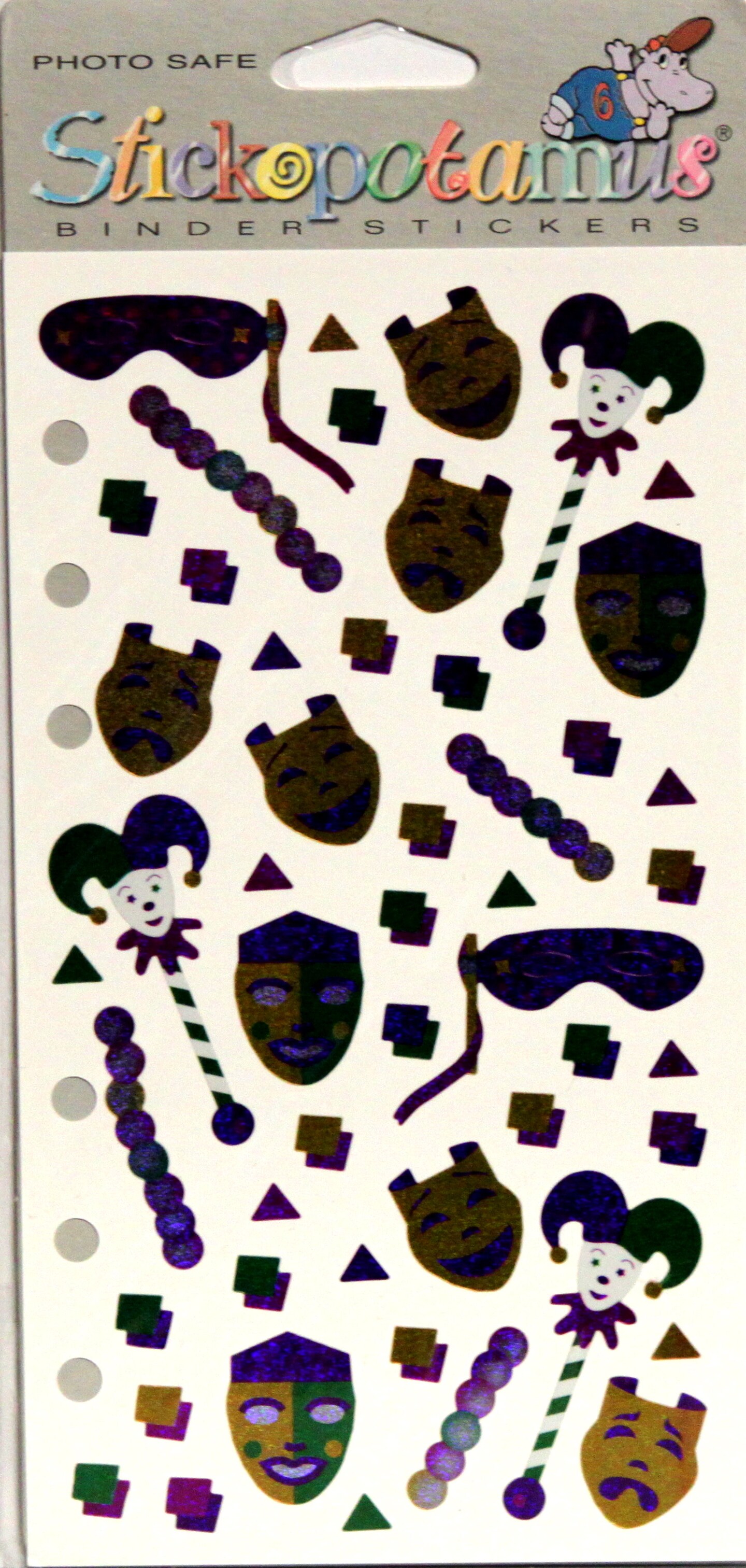Stickopotamus Mardi Gras Foil Stickers