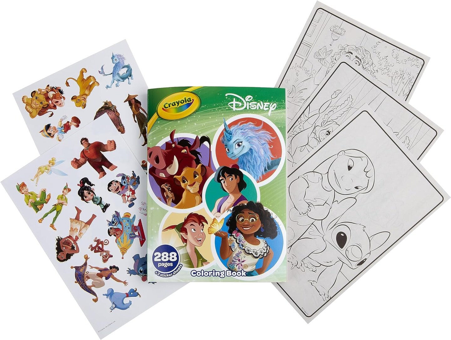 288pg Disney Animation Coloring Book with Sticker Sheets, Gift for Girls &#x26; Boys, Ages 3+