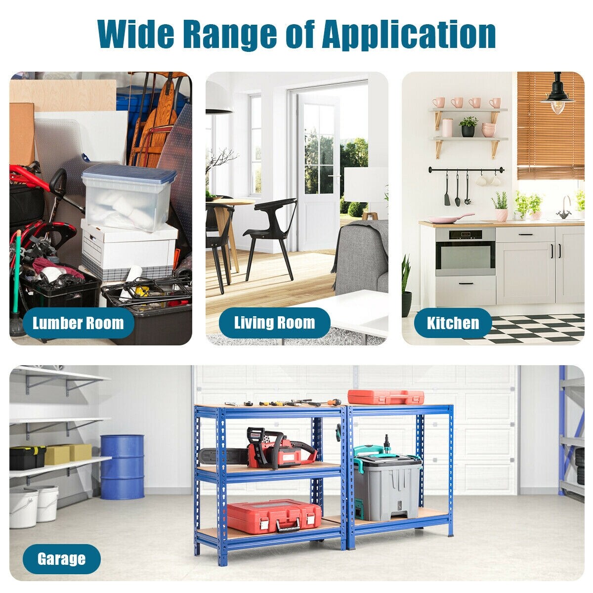 5-tier Steel Shelving Unit Storage Shelves Heavy Duty Storage Rack