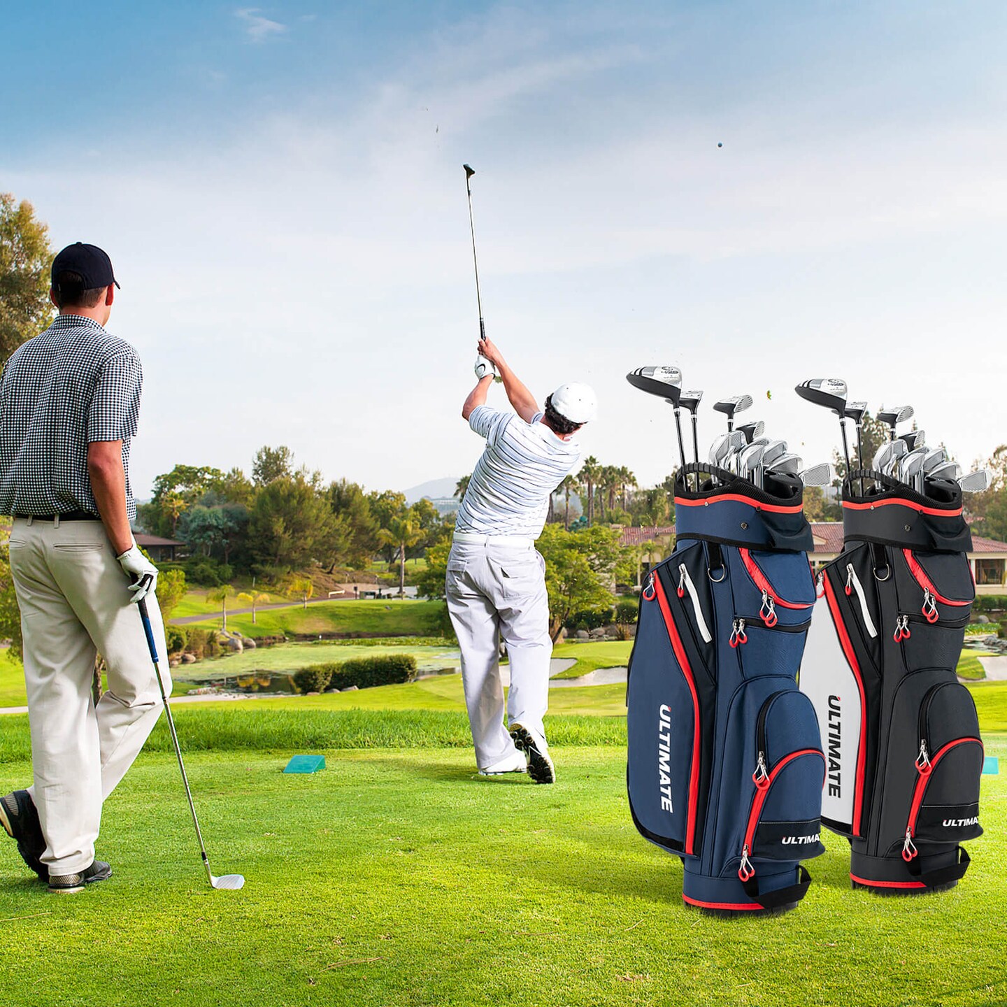 9.5 Inch Golf Cart Bag with 14 Way Full-Length Dividers Top Organizer