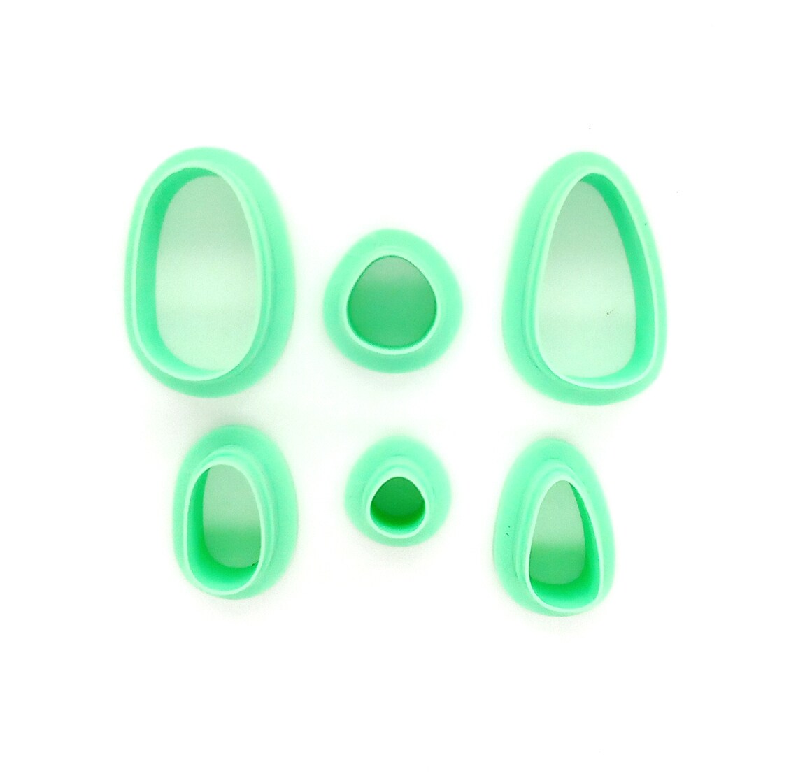 6 Organic Shapes Clay Cutters for Polymer Clay, Small & Medium, Adorabilities