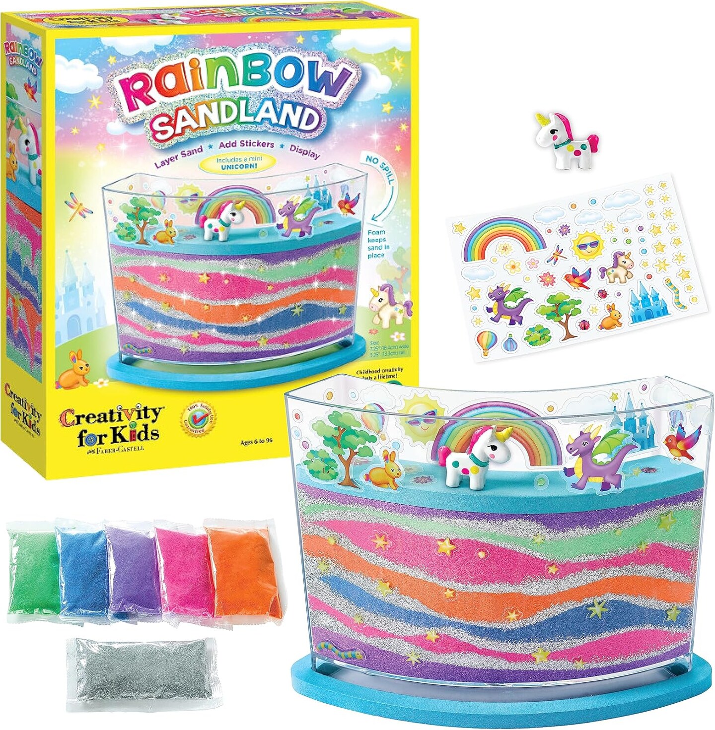 Rainbow Sandland - Create Your Own Sensory Sand Art for Kids - Arts and Crafts for Kids Ages 6 and Up
