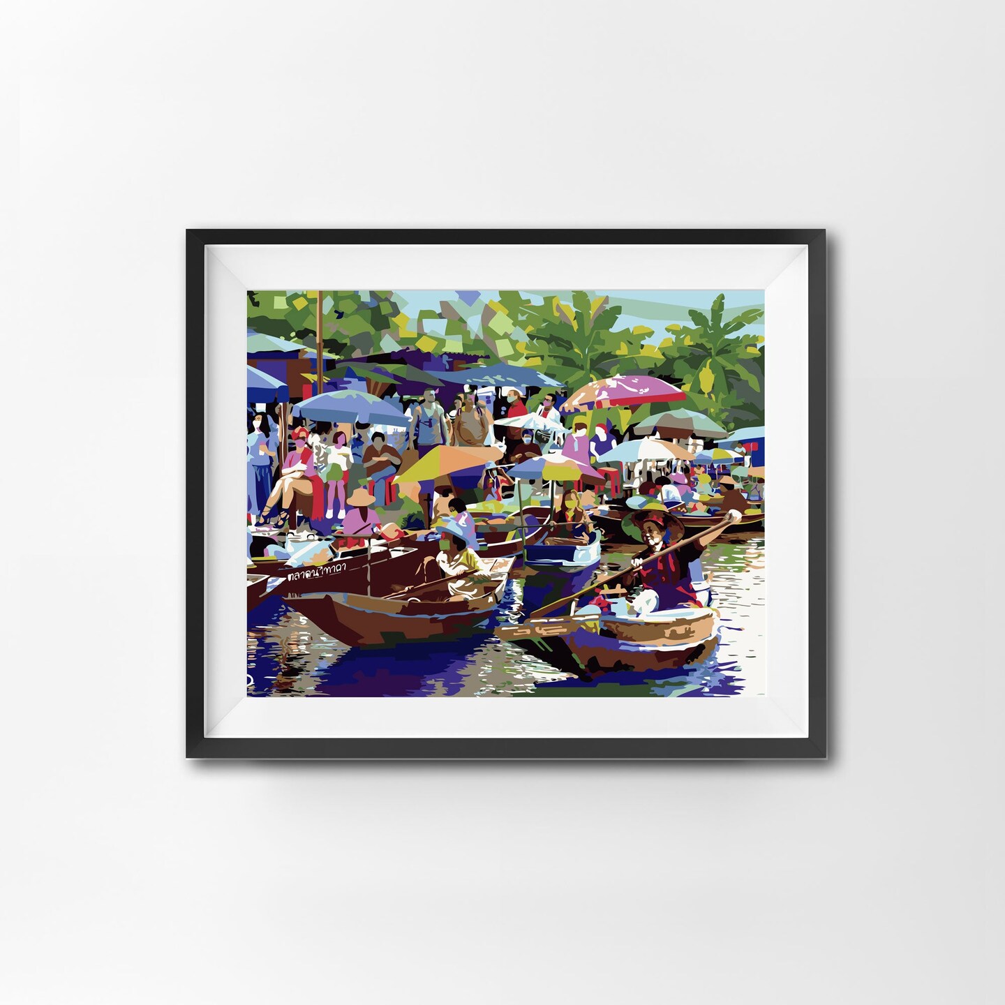 Tour The Floating Market – Paint by Numbers Kit | DIY Painting | Canvas Art for Adults