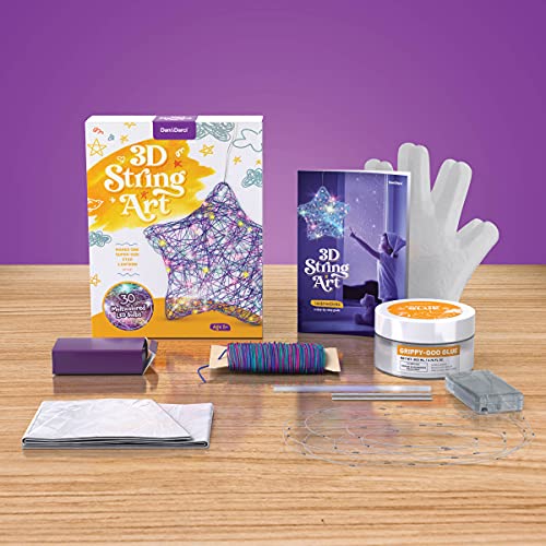 3D Light Up String Art Kit for Kids - Star Lantern Making Kit w/ 20 LEDs - Kids Easter Gifts - Crafts Set for Girls and Boys Ages 8-12 Kid - Kits for Age 8, 9, 10, 11, 12 Year Old Girl Gift